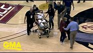 College basketball player collapses on court l GMA
