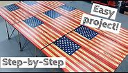 Most In-Depth Wood American Flag Build | Make Money Woodworking! | How to