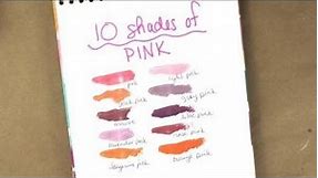10 Shades of Pink ~ How to Make Rose Pink Paint, Mauve Pink Color, Lavender Pink Colour, Peach Pink