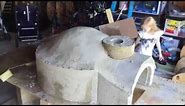 wood fired Pizza oven build cast from perlite concrete how to