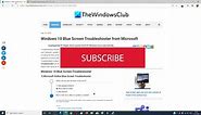 Run Blue Screen Troubleshooter in Windows 11/10