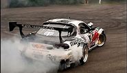 Mad Mike Mazda RX7 Drifts & Huge Burnout & Sounds