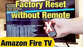 Amazon Fire TV: How to Factory Reset without Remote