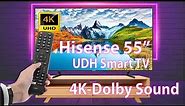 Hisense 55 inch 4K A6H Smart TV ⚡ Unboxing & Review 🔥 Best 4K TV in USA 2023