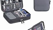 Electronic Cable Organizer Bag - Portable Travel Double Layers Electronic Digital Accessories Storage Pouch Bags for SD Card Case, USB Flash Drive,Charging Cords, USB Charger, Mini Tablet