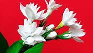 How to make Paper Flower Mogra / Arabian Jasmine (Flower # 84)