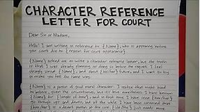 How To Write A Character Reference Letter for Court Step by Step Guide | Writing Practices