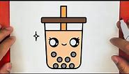HOW TO DRAW A CUTE BUBBLE MILK TEA, STEP BY STEP, DRAW Cute things