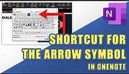 OneNote - Create Shortcut for → ARROW Symbol (or any other symbol)