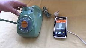 telefono de disco verde años 80 funcionando