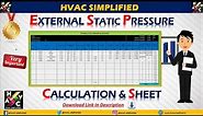 External Static Pressure Calculation & Sheet