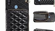 Detachable Crossbody Wallet Case for Samsung Galaxy A11/M11 with Zipper Purse, Multi Card Slots and PU Leather Stand Shockproof Cell Phone Cover for A 11 11A Women Black