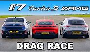 BMW i7 v Porsche Taycan Turbo S v Mercedes AMG EQS: DRAG RACE