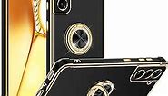 Miss Arts for Samsung Galaxy S21 Case, Ring Holder Stand Luxury Bling Electroplated Phone Case with Strap, Cute Soft TPU Samsung S21 Cover for Women Girls, Black