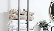 Towel Racks for Bathroom, Towel Holder for Bathroom Wall, 304 Stainless Steel Towel Rack Wall Mounted for Storing Towels, Robes, Bathroom Towel Rack with Hooks, Pro