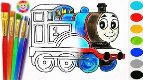 Coloring with Thomas and Fiends How to Draw Thomas the Tank Engine Learning Coloring Page