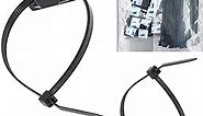 Strong Self Adhesive Wire Clips Cable Zip Tie Mounts 3/4" with 6 Inch Zipties Black UV Protection Outdoor 100 Pcs,Sticky Wire Fasteners Cable Guide Management Mounting Suqare Holder Anchor Base Small