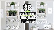$8 DOLLAR TREE MUG RACK ORGANIZER DIY WAL-MART WOOD