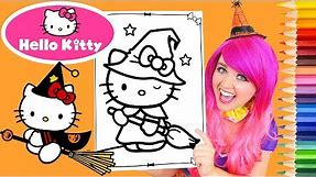 Coloring Hello Kitty Halloween Coloring Book Page Prismacolor Colored Pencil | KiMMi THE CLOWN