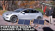 Yes, you CAN charge your Tesla with portable solar!!!