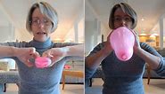Balloon and ping pong ball show how cervix thins & dilates in labour