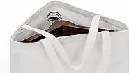 Foldable Triangle Hanger Storage Bag with Handles, 18" x 13" x 13.2", White, Cotton, Linen