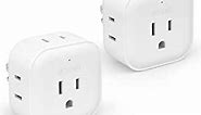 TROND Multi Plug Outlet Extender 2 Pack - Multiple Plug Outlet Adapter, 5 Way Wall Outlet Expander, Small Electrical Outlet Splitter for Cruise Ship, Travel, Home, Office, Dorm Essentials