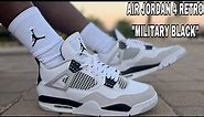 AIR JORDAN 4 RETRO "MILITARY BLACK" UNBOXING REVIEW & ON FEET MANDATORY MUST HAVE DOUBLE UP WORTHY!!