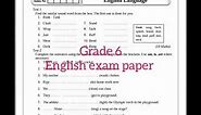 English - Grade 6 paper