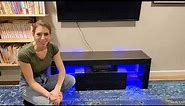 UNBOXING AND REVIEW high gloss TV Stand with LED Light Entertainment Center