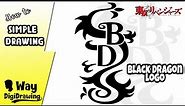 How to Draw Black Dragon Logo from Tokyo Revengers