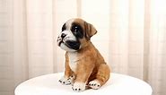 Fawn Boxer Puppy Dog Sitting Figurine