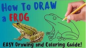 How To Draw A Frog - Quick and EASY Drawing and Coloring Lesson