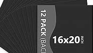 Somime 12 Pack Backing Boards Only - 16x20 Uncut Black Mats Matboards, Acid Free Backerboards, Ideal for Photos/Pictures/Prints/Frames/Arts