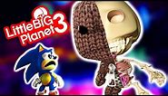Sonic Goes Inside Sackboy Again! - LittleBigPlanet 3 PS4 Gameplay | EpicLBPTime