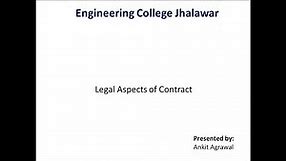 Lecture-38 Legal Aspects of Contract