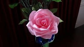 How to make tissue paper rose flower with wrapping method / Valentine's day craft