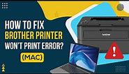 How to Fix Brother Printer Won't Print Error (MAC)