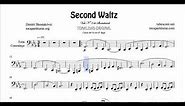 Second Waltz Sheet Music for Tuba and Contrabass by Shostakovich Bass Clef
