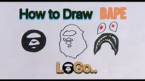 How to draw 3 Bape Logos in 5 Minutes easy step by step