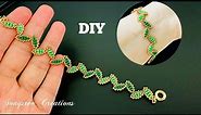 Simple Leaf Bracelet 🍃 || Summer bracelet || How to make Beaded Bracelet