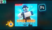 How to make a Roblox Game Icon using Blender & Photoshop ft.char (fast tutorial)