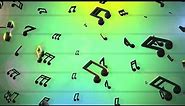 Music Notes Background loop - Green Screen, Motion Graphics, Animated Background, Copyright Free