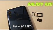 Samsung Galaxy A20 how insert and remove sim & memory card ?