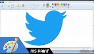 How to Draw Twitter Logo in MS Paint from Scratch!