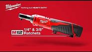 Milwaukee® M12™ 1/4" and 3/8" Cordless Ratchets