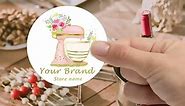 Custom Labels Stickers Personalized Baking,Seal Label Personalized Handmade Bakery Labels,for Small Business Logo Wedding Decoration Party Gift DIY Design 96pcs (2.5cm/1in)