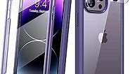 Diaclara Designed for iPhone 14 Pro Max Case 6.7’’, [2023 Upgraded] Full Body Rugged Phone Case w/Built-in Sensitive Anti-Scratch Screen Protector+9H Tempered Glass Camera Lens Protector(Royal Purple)