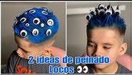 2 IDEAS DE PEINADOS LOCOS/ peinados locos para niños