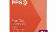 PPS B4 Plain Faced Envelopes Gold 25 Pack